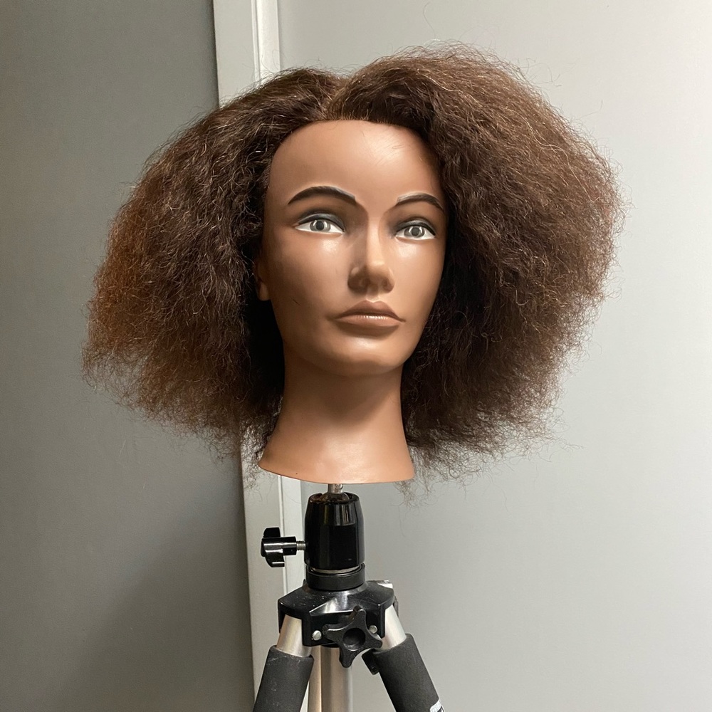 Human hair blend mannequin head